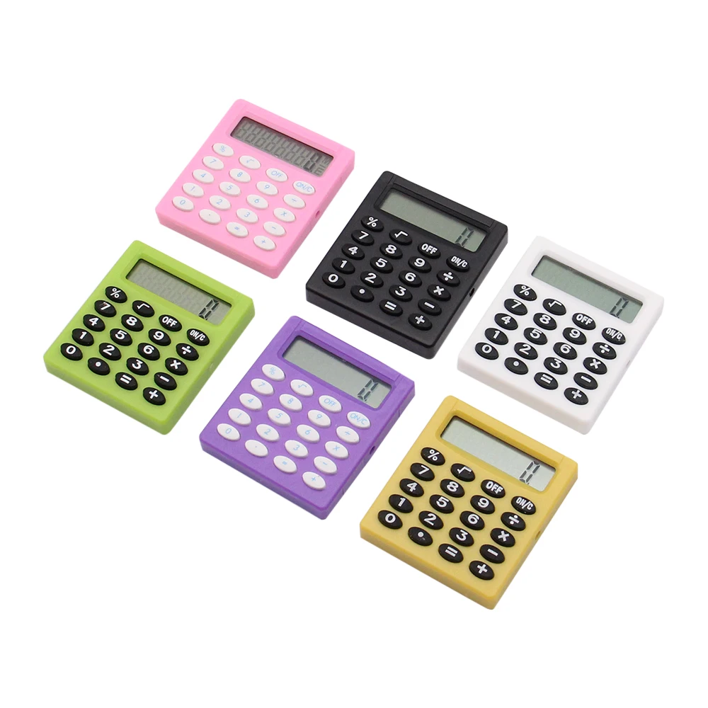 Mini Calculator Handheld Pocket Type Coin Batteries Calculator Carry Extras Calculadoras School Office Electronic Calculator