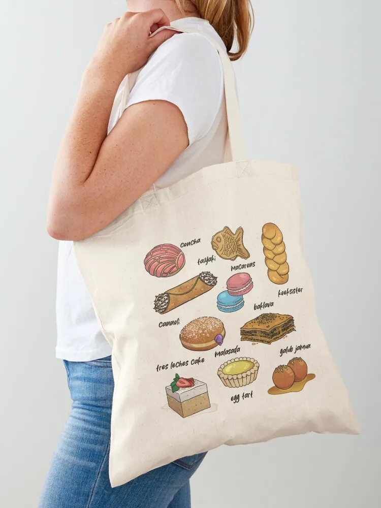 Pastries of the World Tote Bag bags luxury women tote bag canvas Fabric bag Big