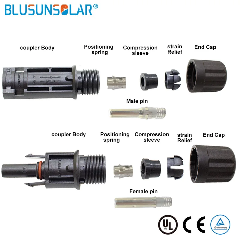 TUV 1500V Solar Connector Solar plug 30A for Solar Panel Connector UV Resistant