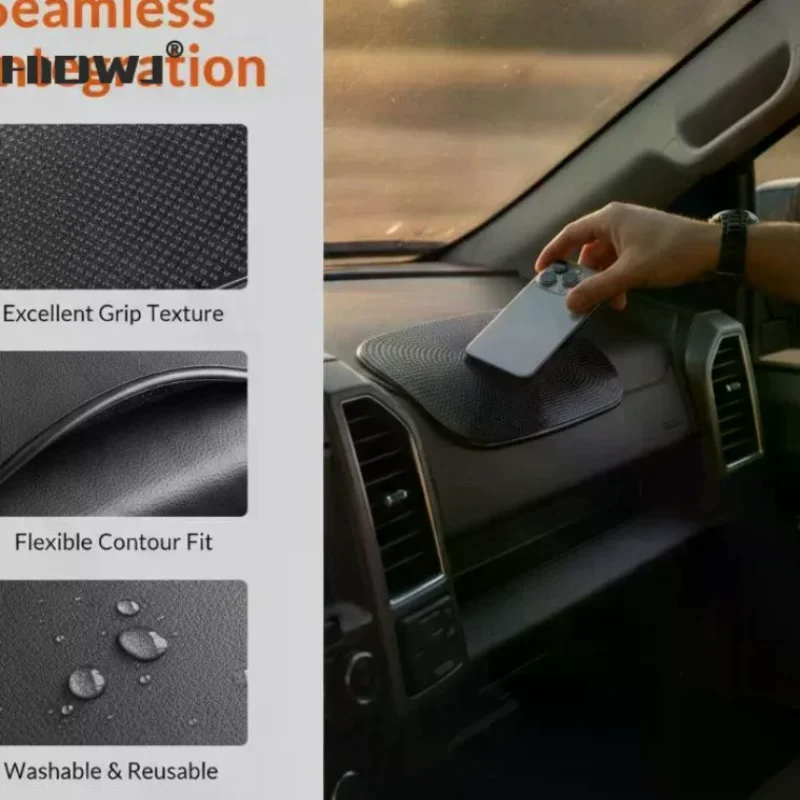 1Pcs Car Non-Slip Mat Magic Anti-Slip Slide-Proof Pad Dashboard Sticky Dash Adhesive Cell Phone Mobile Holder Black Silicone