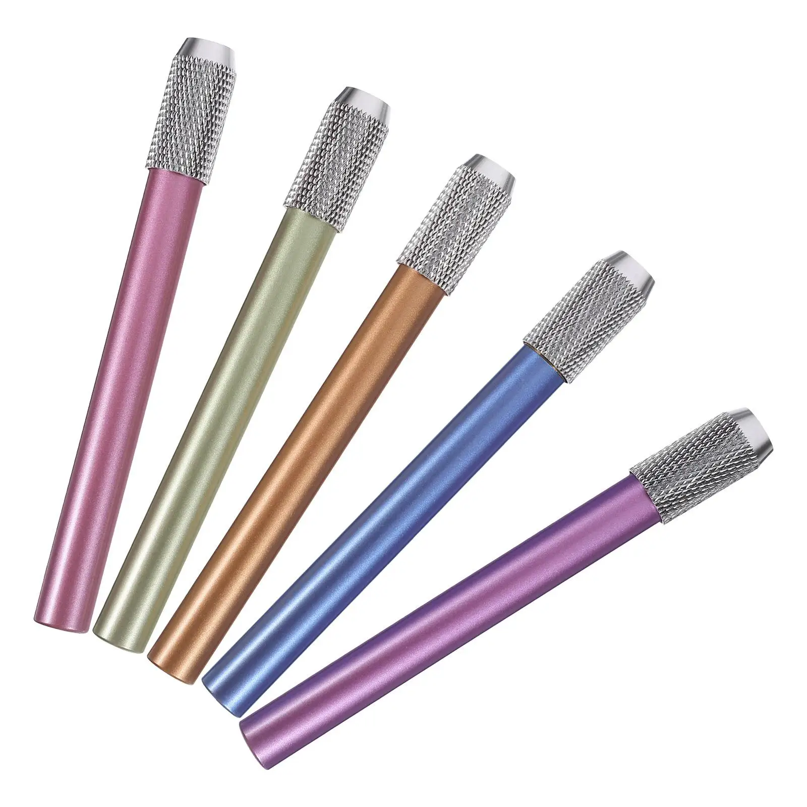 

5 Pcs Pencil Extender Metal Tools Extension Holder Sketch Colored Rod Office Supplies Non Slip Grip For Short Pencils