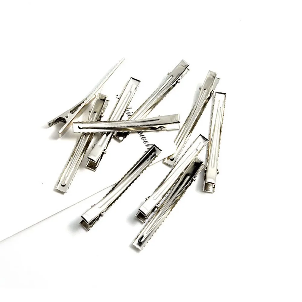 Home Use Durable Metal Duckbill Hair Clips Handcrafted Silver Metal Curl Clips Practical Hair Sectioning Clips Styling Use