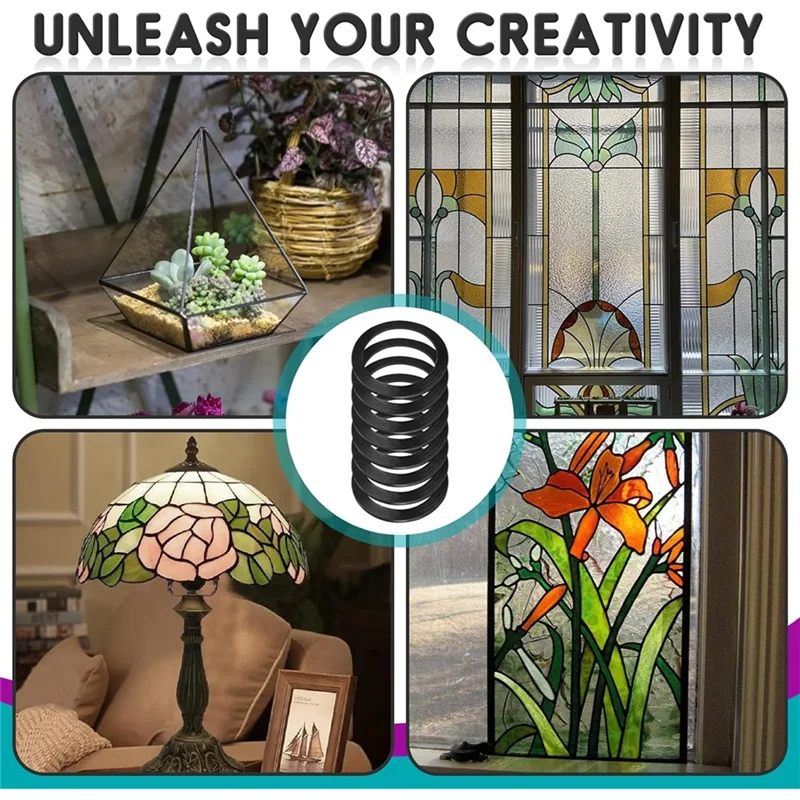 ELEG-For Glass Decal Leading Lines Roll-8 قطع 3 مم 216 قدم ملون لخطوط الرصاص الزجاجية لطلاء الزجاج - نافذة معرض السطح #5