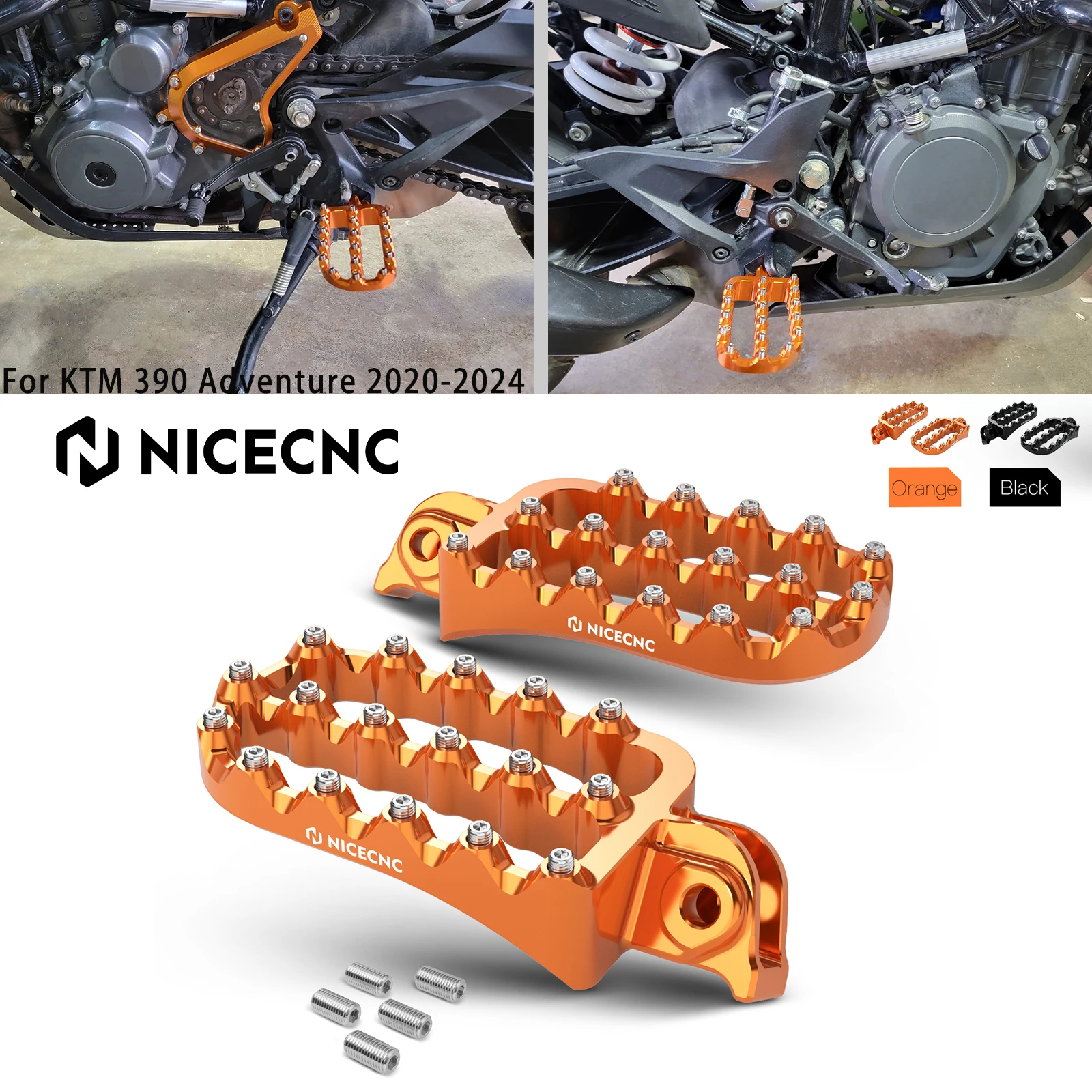 

For KTM 390 Adventure 2020-2024 Forged 0° Flat Foot Pegs Enlarged Footrest Foot Pegs Pedals For KTM 390 Adventure 2024 2023 2022