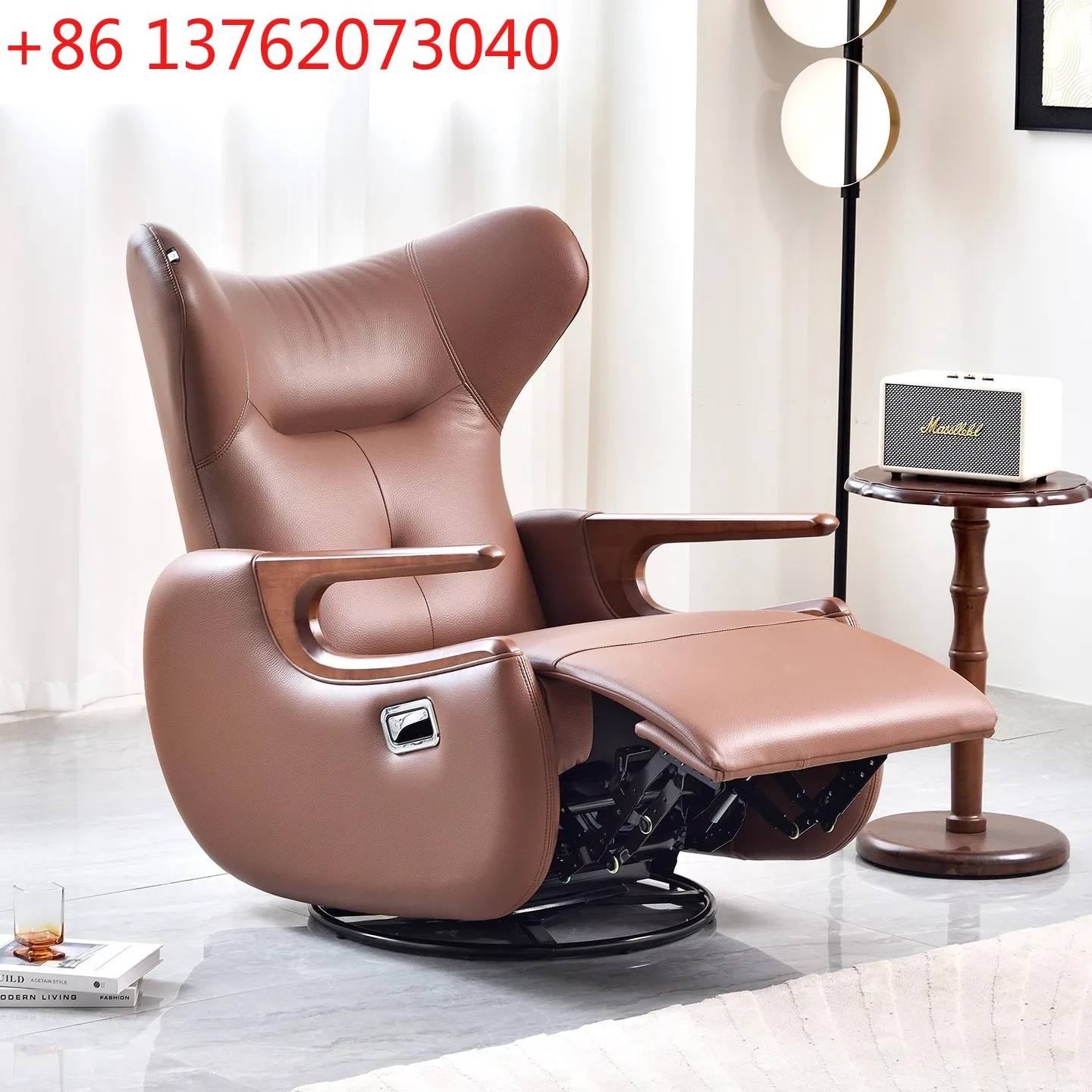 

Italian high-end ecological leather single sofa balcony electric multi-functional lazy recliner