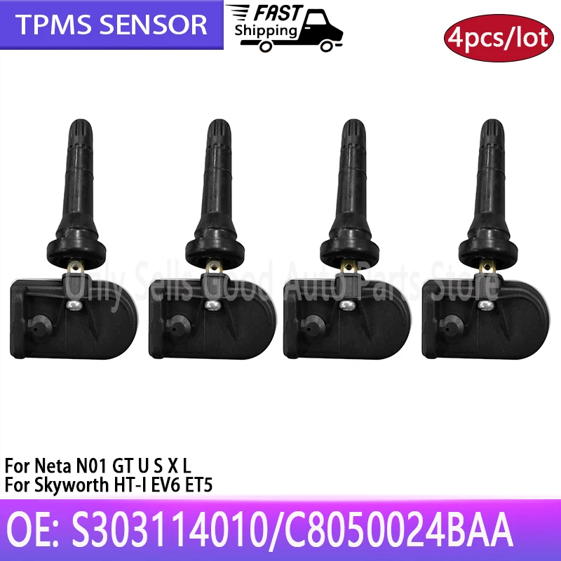 4 шт. S303114010 автомобильный датчик давления в шинах TPMS для Neta N01 GT U S X L Skyworth HT-I EV6 ET5 2020-2024 433 МГц C8050024BAA