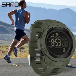 SANDA Top Men Smart Watches Sports Pedometer Calories 50M Waterproof LED Digital Watch Military Wristwatch Relogio Masculino