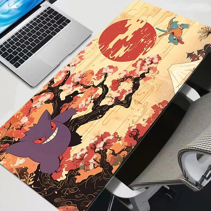 وسادات ماوس كبيرة P-pokemon Gengar Desk Gaming Mousepad مع حواف مخيطة وقاعدة مطاطية غير قابلة للانزلاق لوحة ماوس ممتدة 900x400