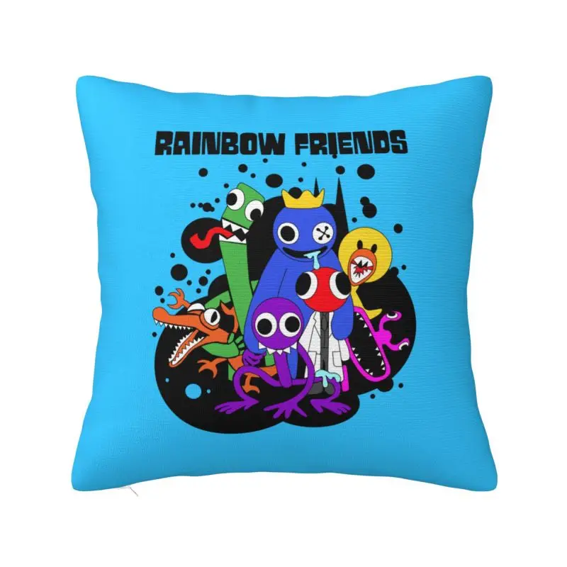 

Custom Cute Rainbows Friend Play Gamer Pillow Case 40x40cm Cushion Cover Decoration Salon Square Pillowcase