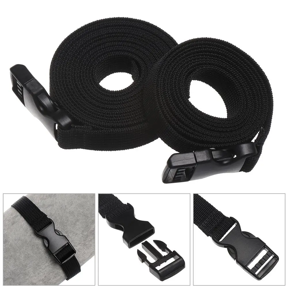 Black Sleeping Bag Tighten Release Buckle Nylon Cargo Tie Travel Tied Kits Down Luggage Holder Belt Strap