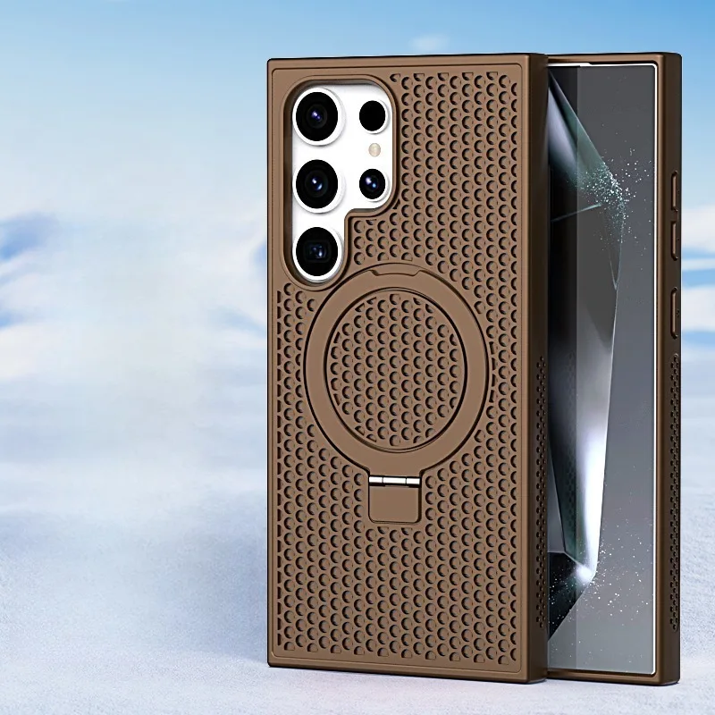 Honeycomb Cooling Compatible Case Magnetic Holder Shockproof FE Protective Cover For Samsung S24 Phone