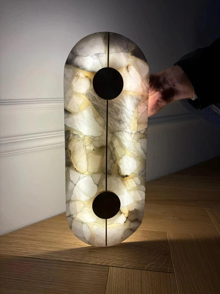 

Modern Luxury Creative Marble Wall Light - Alabaster Marble Wall Lamp Sconce for Bedroom Bedside Living Room Aisle Indoor Decor