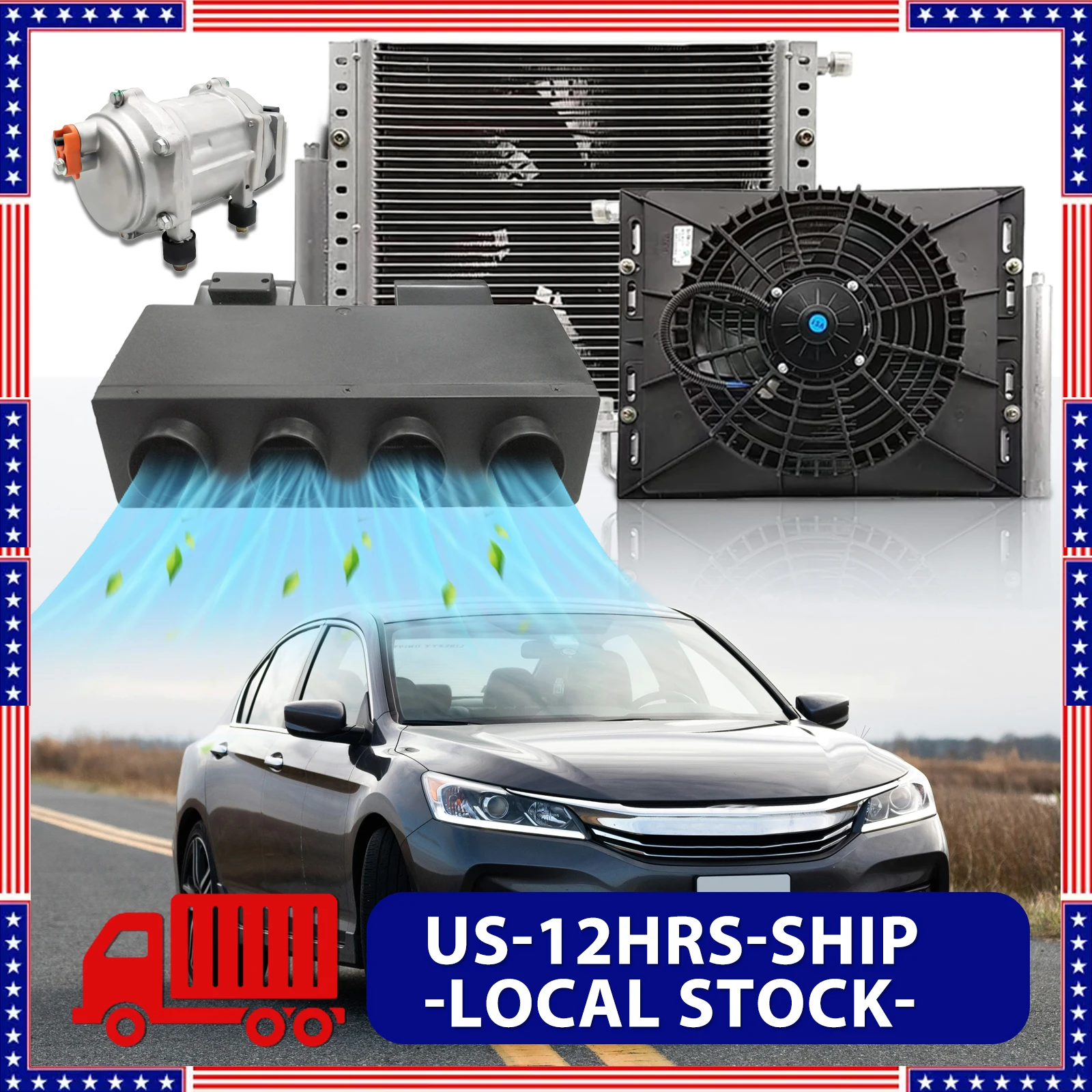 

Treeligo 12V 10500BTU Underdash Cooling&Heat Air conditioner Universal electric A/C Unit Kit Fit Truck Cab Bus Air Conditioner