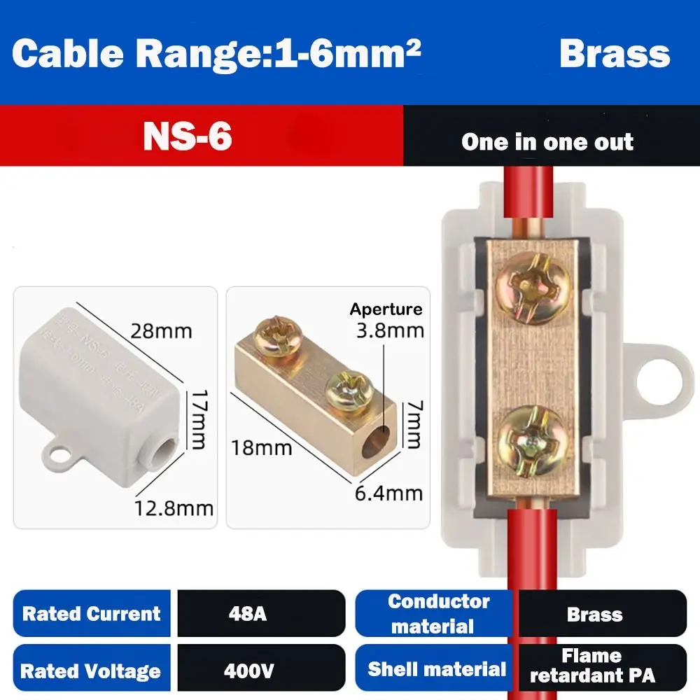 Docking High Power High Power Splitter Conductor Brass Quick Terminal Block Wiring Connector Electrical