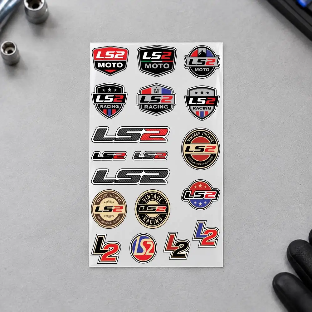 L-LS2 Motorcycle Sticker Set Reflective Decals For Helmet Fuel Tank Fairing Body Custom Bike Graphics Kit
