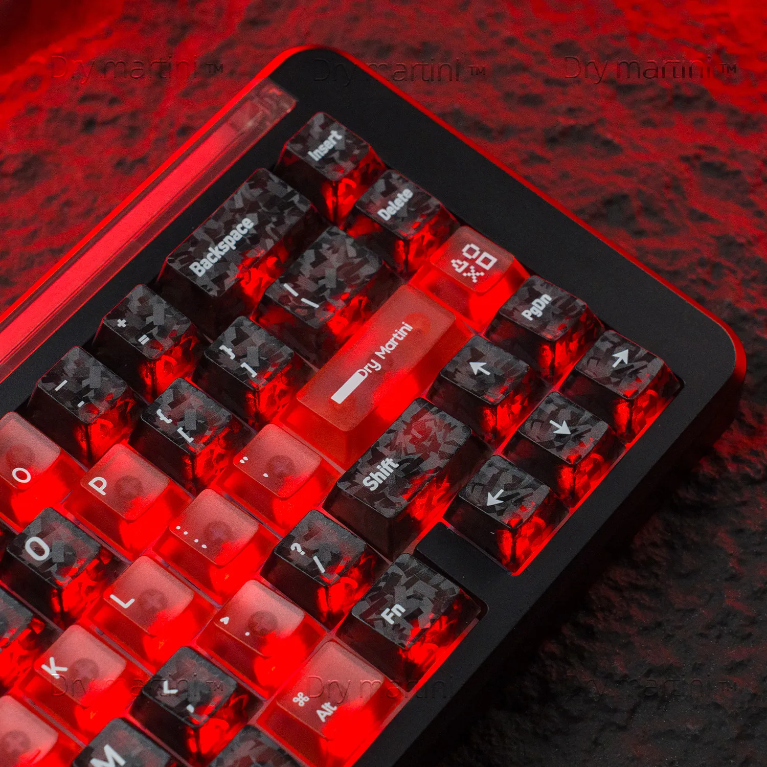 MAIMOOO Carbon Fiber Keycap Cherry Profile Black Red PC Frosted Matte Transparent Custom Keycaps for Mechanical Keyboard Gifts