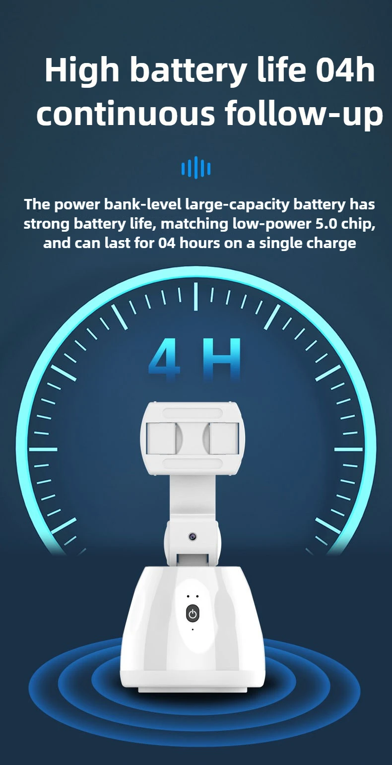 New 360 Rotation Auto Tracking Shooting Gimbal AI Camera Recognition Body Face Track Intelligent Follow Live Shoot Phone Stand