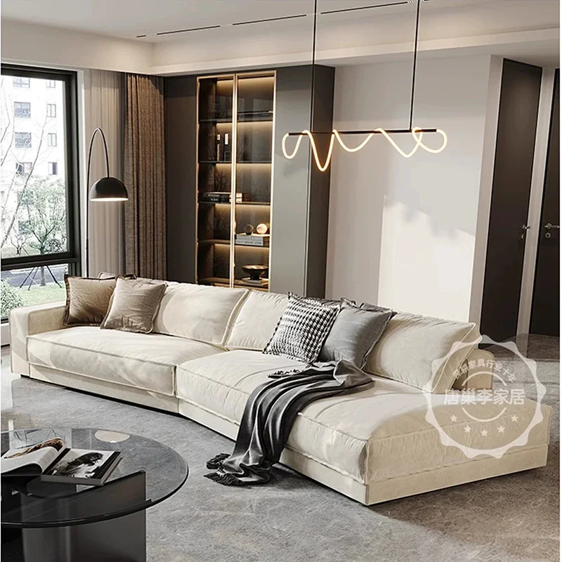 Fabric White Sofa Cheslong Living Room Special-shaped Corner Modern Apartment Double-sided Italian Luxury Bedroom Furniture