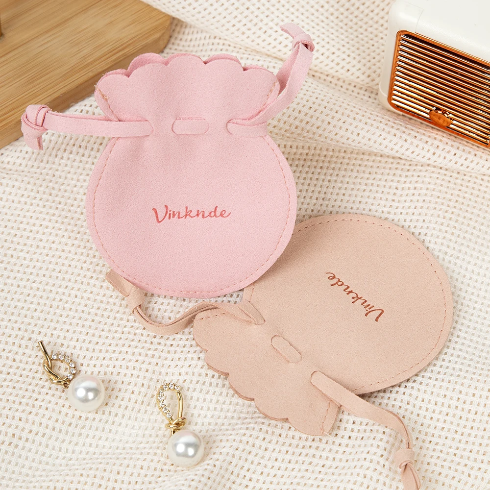 

Custom Logo 50/100pack Microfiber Drawstring Gourd Shaped Pouch Wholesale Jewelry Container for Candy Cosmetic Watch Pockets Bag