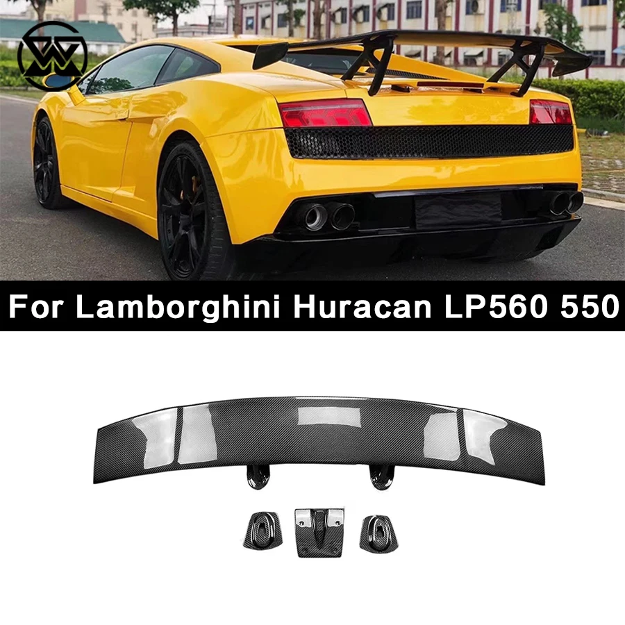 For Lamborghini Huracan LP550 610 Carbon Fiber Rear Trunk Lid Lip Spoiler Tail Wing Splitter Body Kit Car Accessories