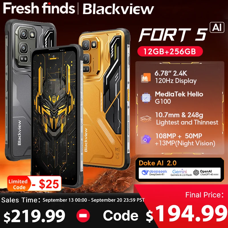 【World premiere】Blackview Fort 5 Rugged SmartPhone 6.78-inch 2.4K Display Imaging Flagship 108Mp Camera 2W BOX Speaker Cellpho