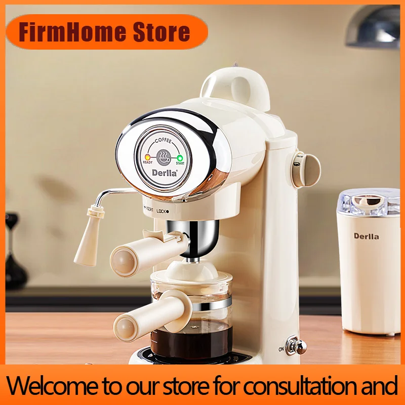 FirmHome StoreNew Italian Coffee Maker Machine Household Small Semi-automatic Office Extraction And Foam Integrated Machine Brew