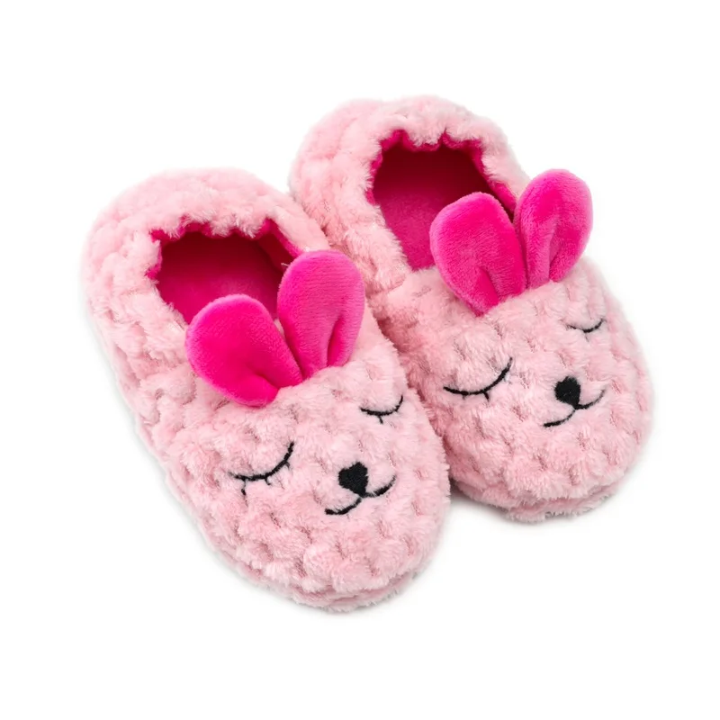 Fashion Toddler Girls Slippers for Winter Boy Plush Warm Cartoon Animal Children Home Shoes Little Kid House Footwear Baby Items