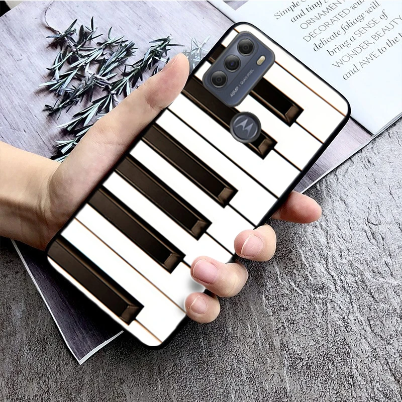 Piano keys White and black design Phone Case for Motorola Moto G9 Plus G7 G8 Play G7 Power G100 G20 G60 One Action Macro