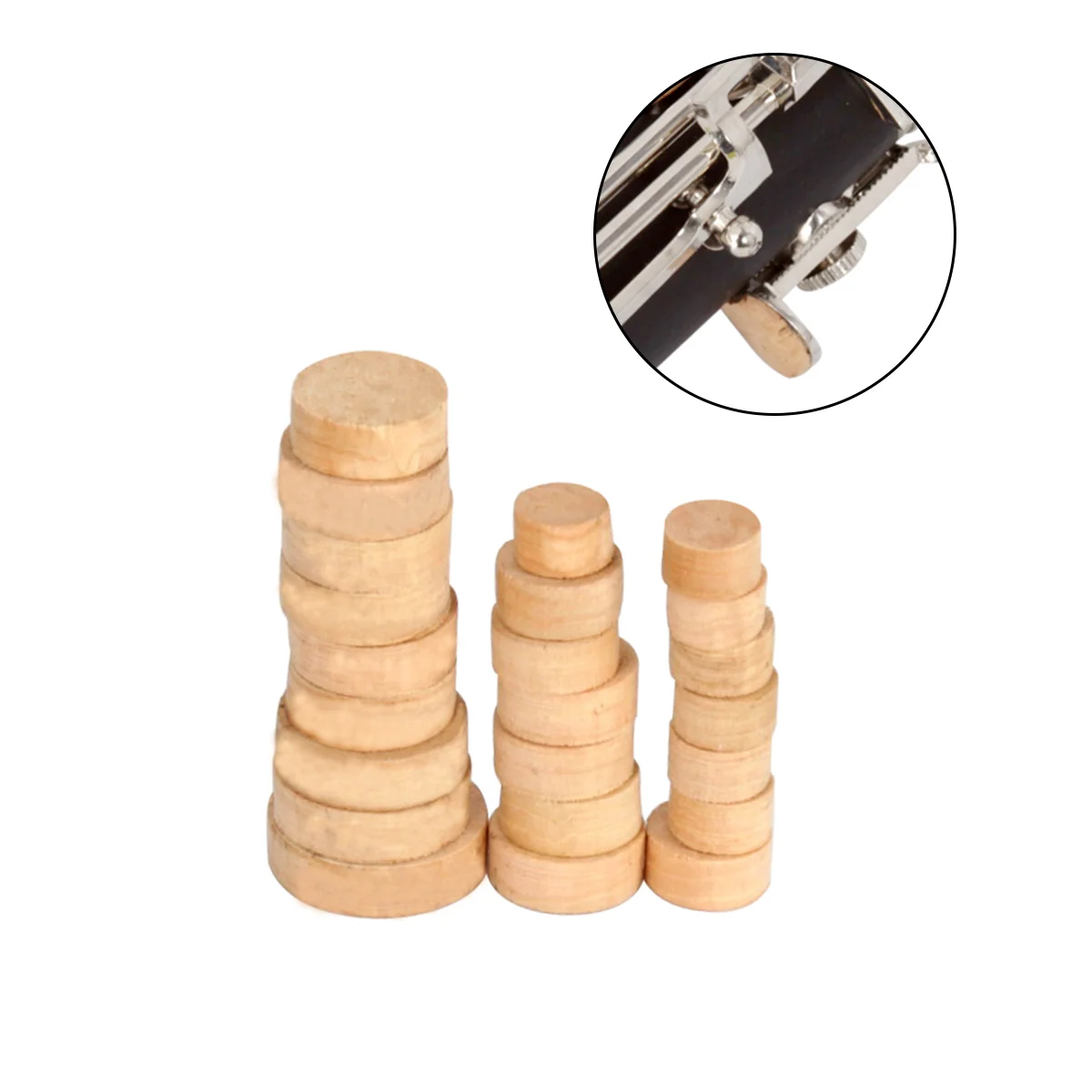 

23 Pcs Oboe Sound Hole Pad Pads Musical Instrument Suite Cork Mat Bamboo Wooden