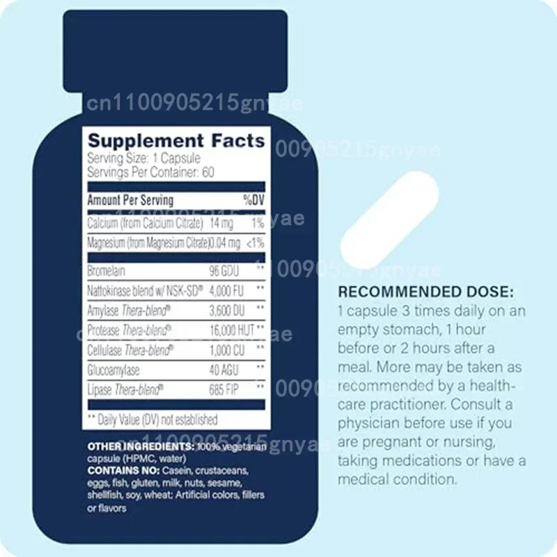 Nattokinase Supplement – 4000 FU Per Serving – High-Quality Formula – 60 Vegetarian Capsules