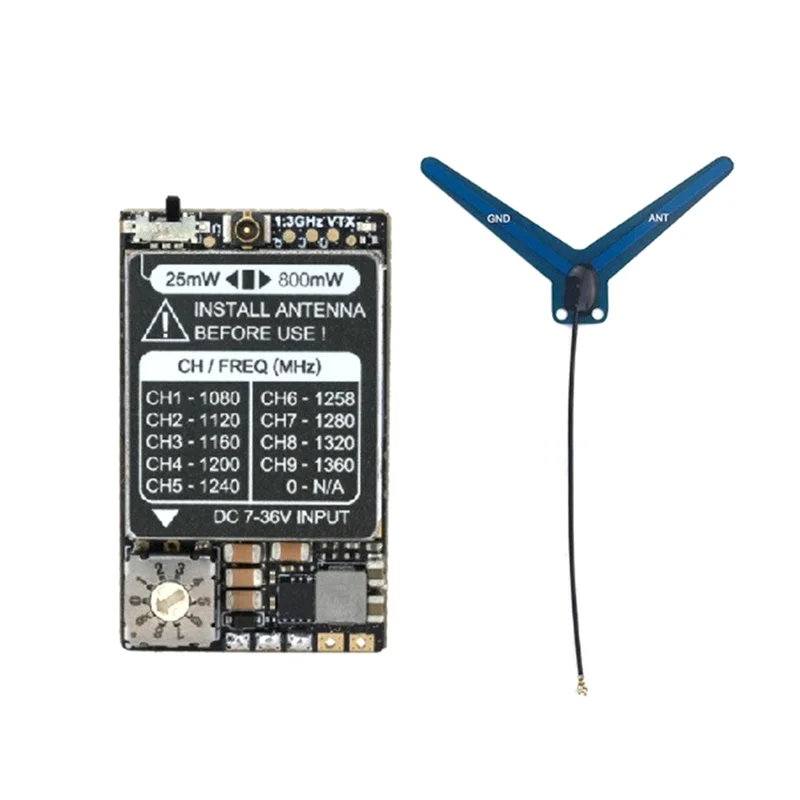 

B29C-For Rushfpv 1.2G/1.3G 8CH 800Mw VTX High-Power Analog Video Transmitter Module For RC FPV Drones 7-30V