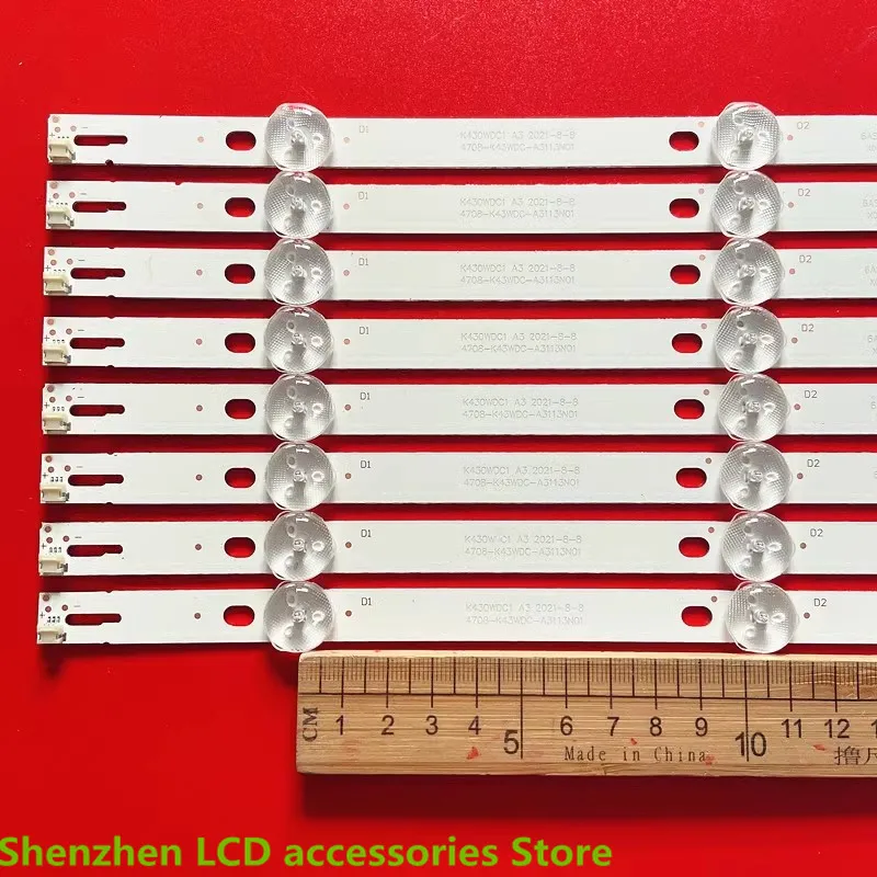 Hikvision用LEDバックライトストリップ,DS-D5043UQ,k430wdc1,a3,4708-k43wdc-a3113n01,4led,38.5cm, 100% 新品