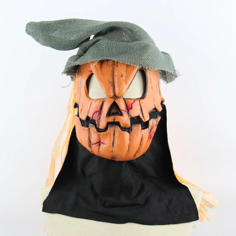 

Kids Mask Inflatable Costumes Halloween Scary Pumpkin Scarecrow Head Orange Ghost