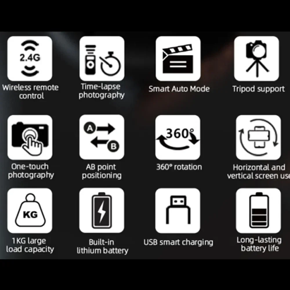 Neue Kamera, motorisierter Schwenk-Neigekopf, kabellose Steuerung, 360-Grad-Smartphones, Drehung, Neigung, einstellbare Geschwindigkeit, Panorama-Stativkopf
