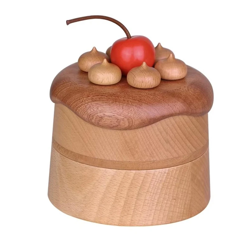 Cherry Cake Design Jewelry Box - Perfect For Storing Earrings, Rings, And Necklaces, Solid And Decorative