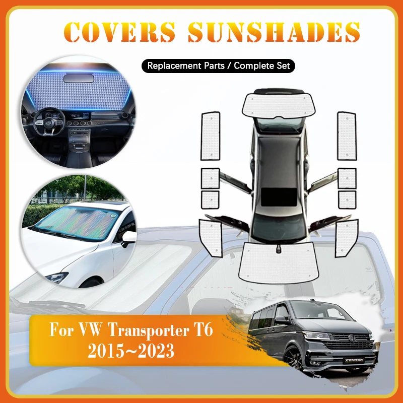 

Для Volkswagen Transporter T6 LWB 2015 ~ 2023 автомобильные солнцезащитные чехлы Caravelle Multivan солнцезащитный крем для окон, автомобильные аксессуары