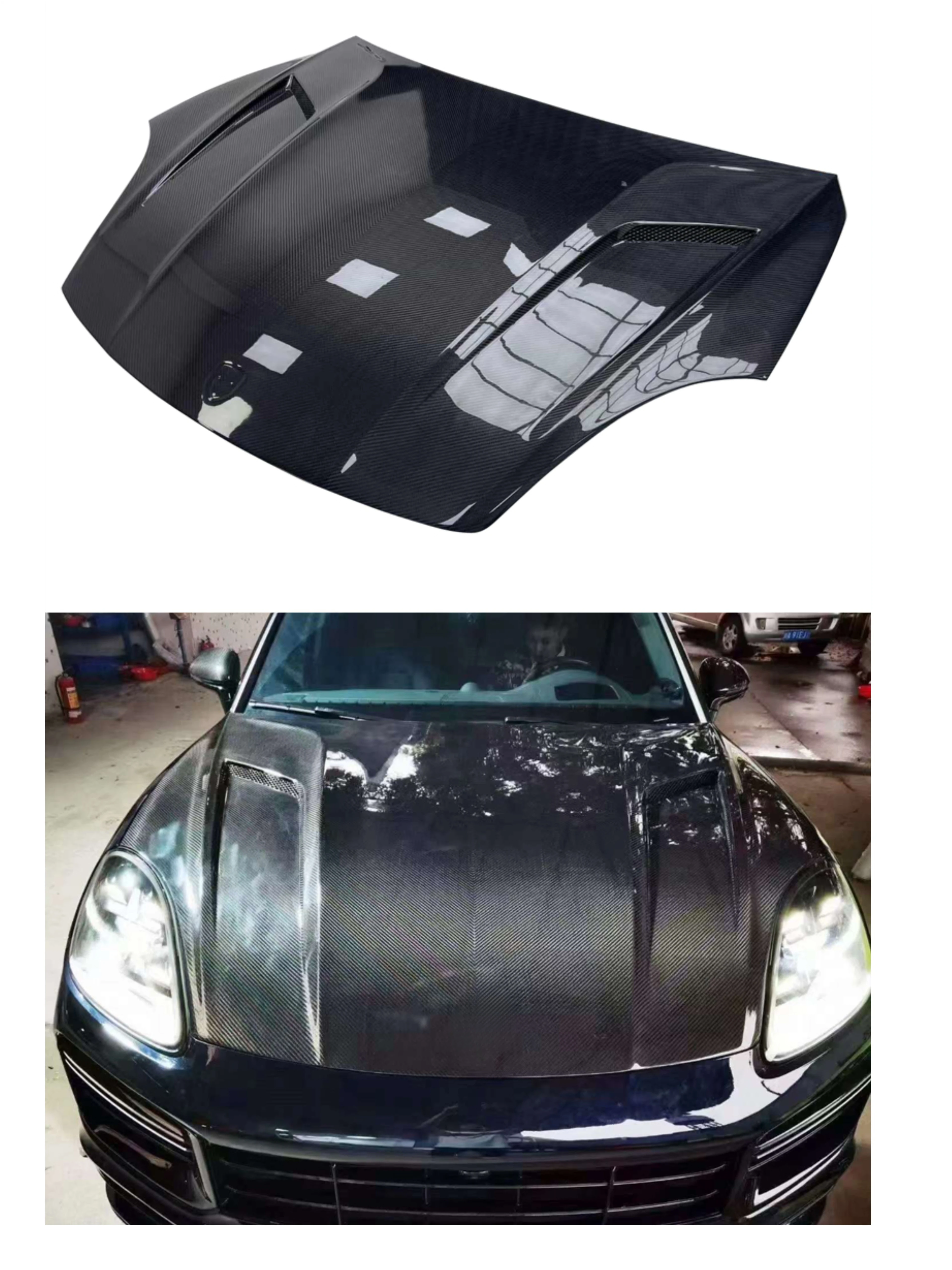 

New 9YA 9Y0 Dry Carbon Fiber Hood for Cayenne-Screw-On Installation 3K Twill Weave