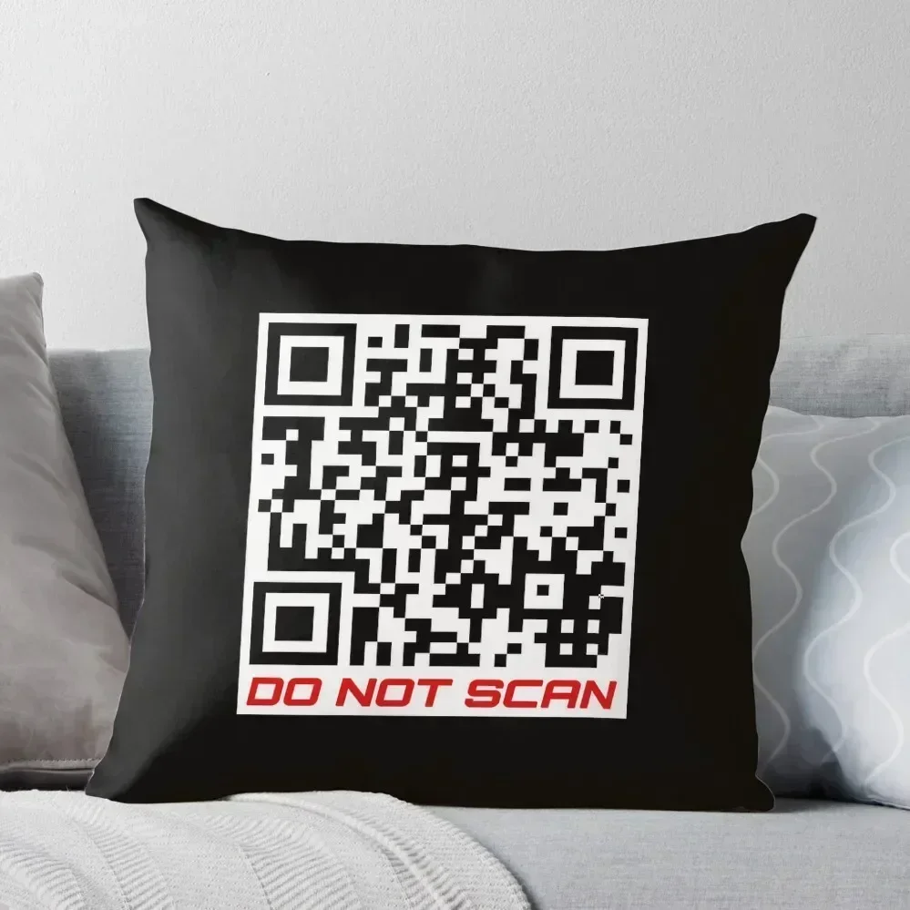 Rick Roll Your Friends! QR code that links to Rick Astley’s “Never Gonna Give You Up” YouTube music video Throw Pillow