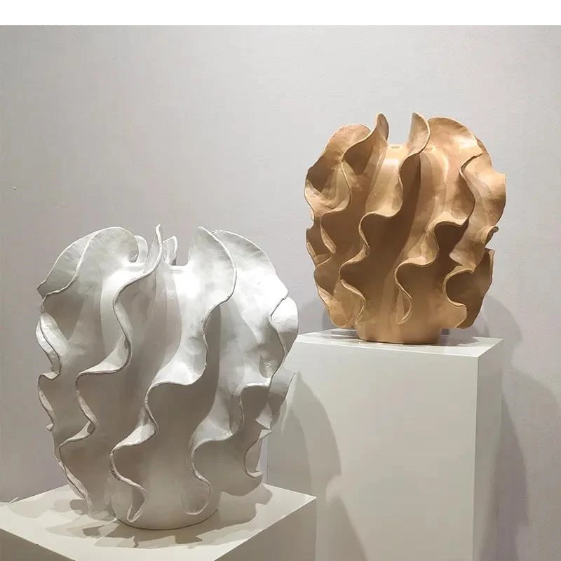 

Гофрированная ваза, изделия из смолы, цветочные горшки, украшение стола, искусственные цветы, декоративные цветочные композиции, вазы