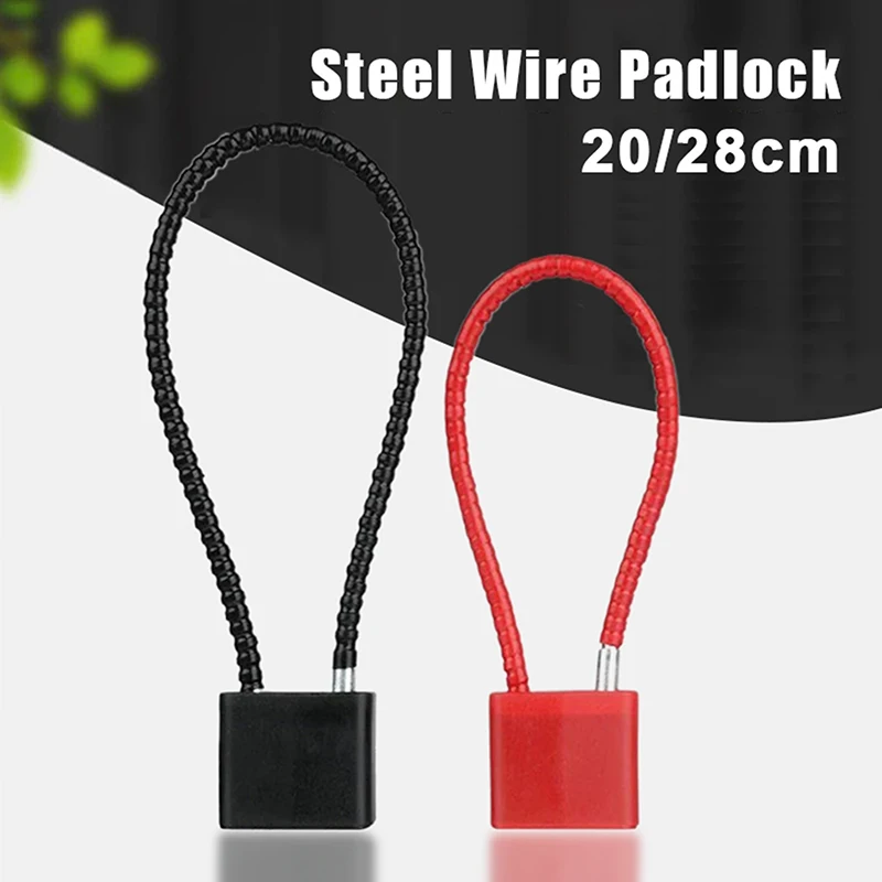 Steel Wire Padlock with Key, Suitable for Anti-theft Protection of Dormitory Cabinets, Luggage and Helmets