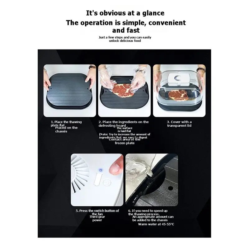 ABRW-For Steaks, Chicken& Seafood Compatible For Chilled Meat Thawing Tray-Quick Defrosting Food Container