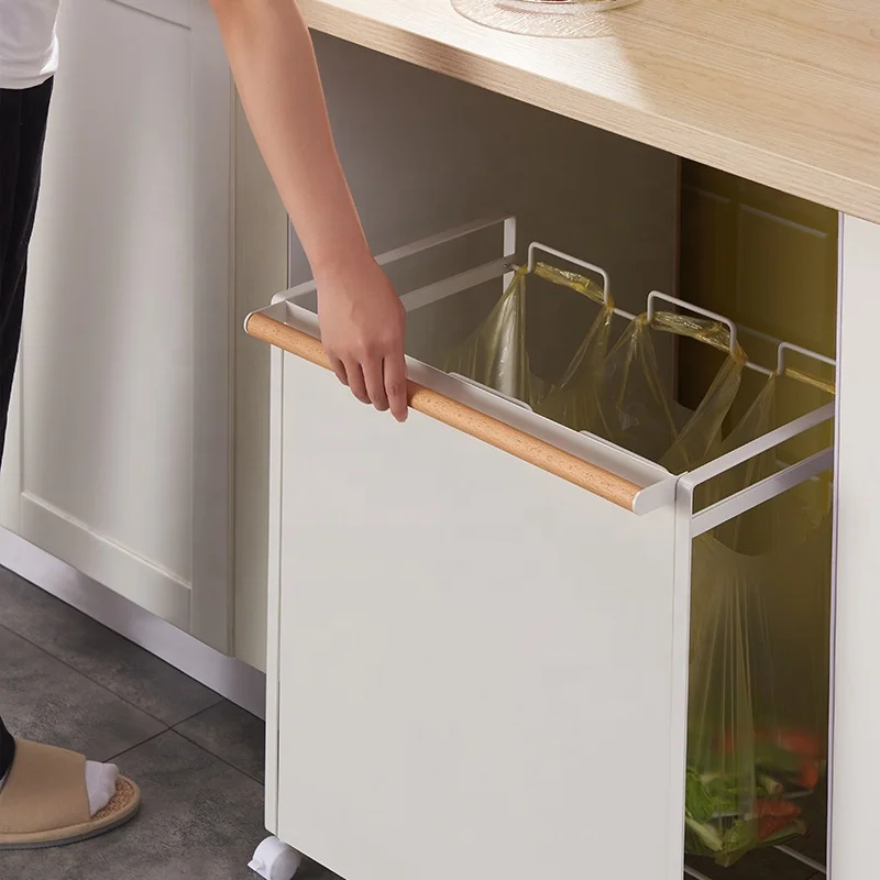 

NEW Large Wire Wholesale Waste Foldable Rubbish Bin Portable Trash Garbage Bag Stand Holders for Trash Bag Rack Cabinet Door