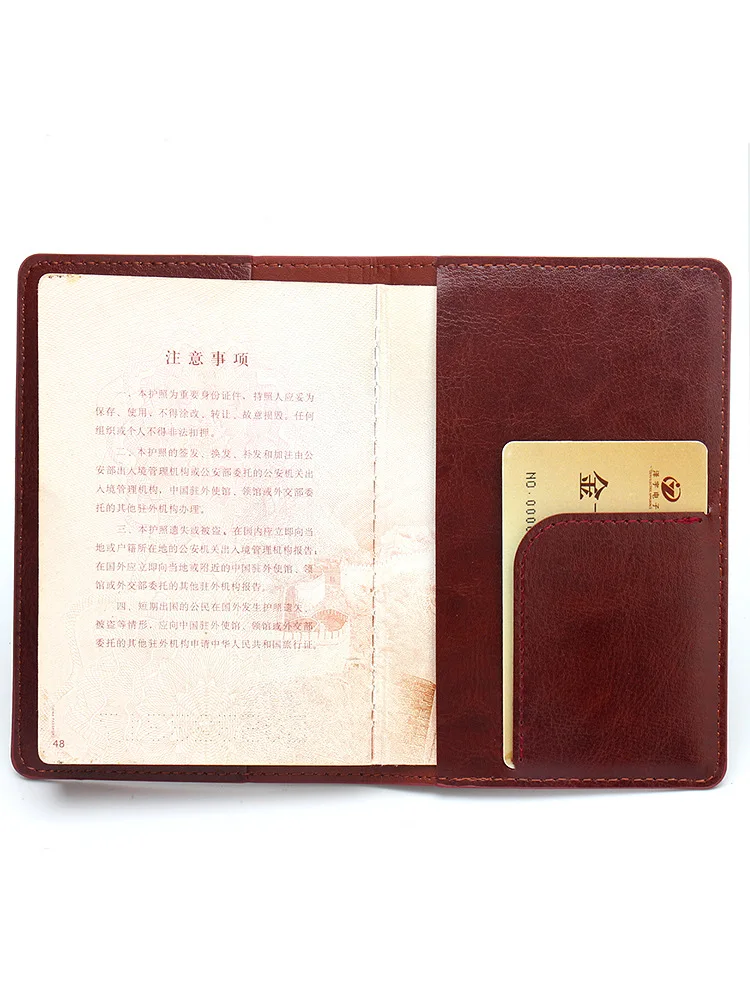 New Leather Passport Cover Men Ultra Thin Travel Passport Wallet Women Elastic Band Anti-loss Credit Card Passport Holder Case