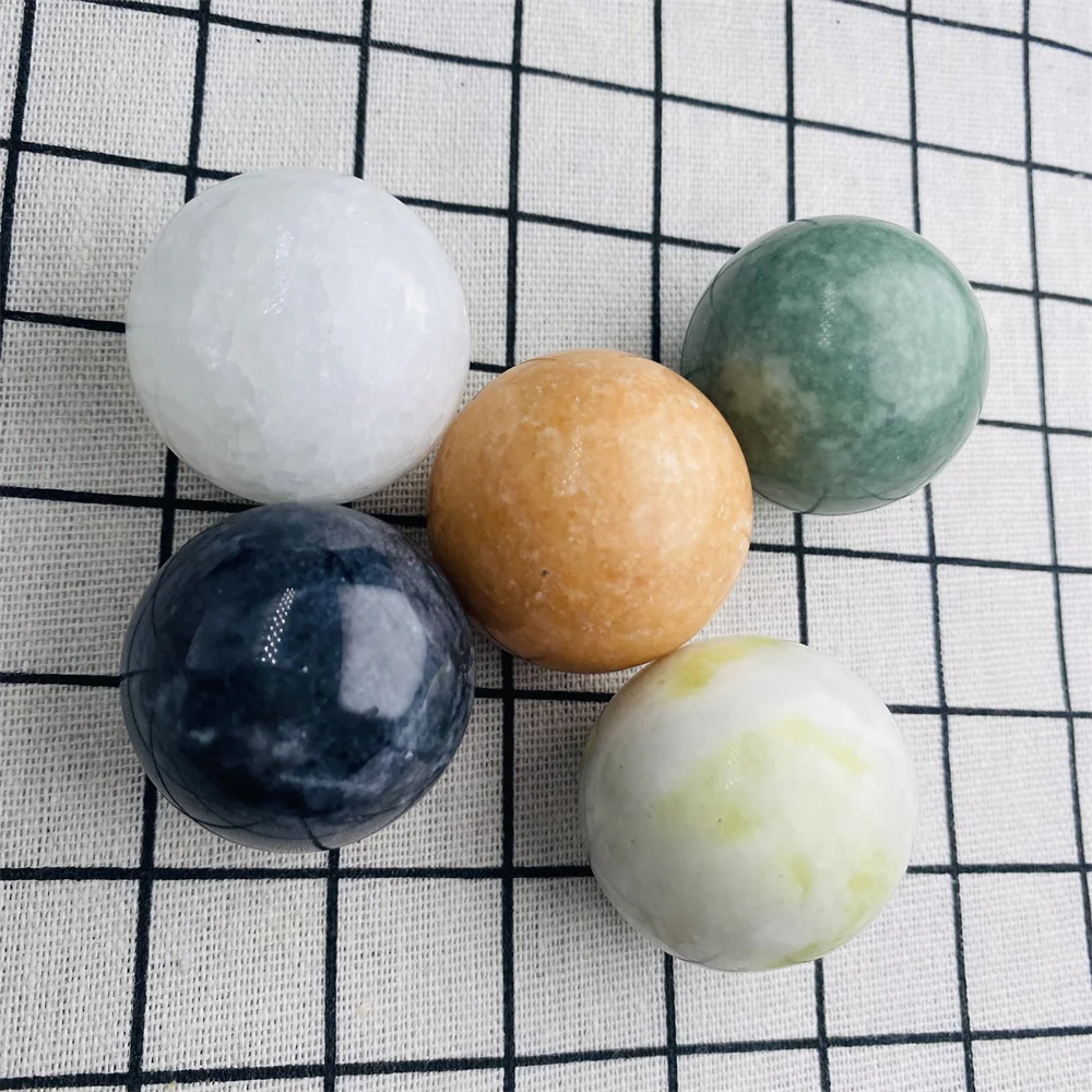 1Pair Natural Jade Baoding Ball Fitness Handball Quartz Sphere Relaxation Hand Wrist Exercise Massage Therapy Healing Stone view 2