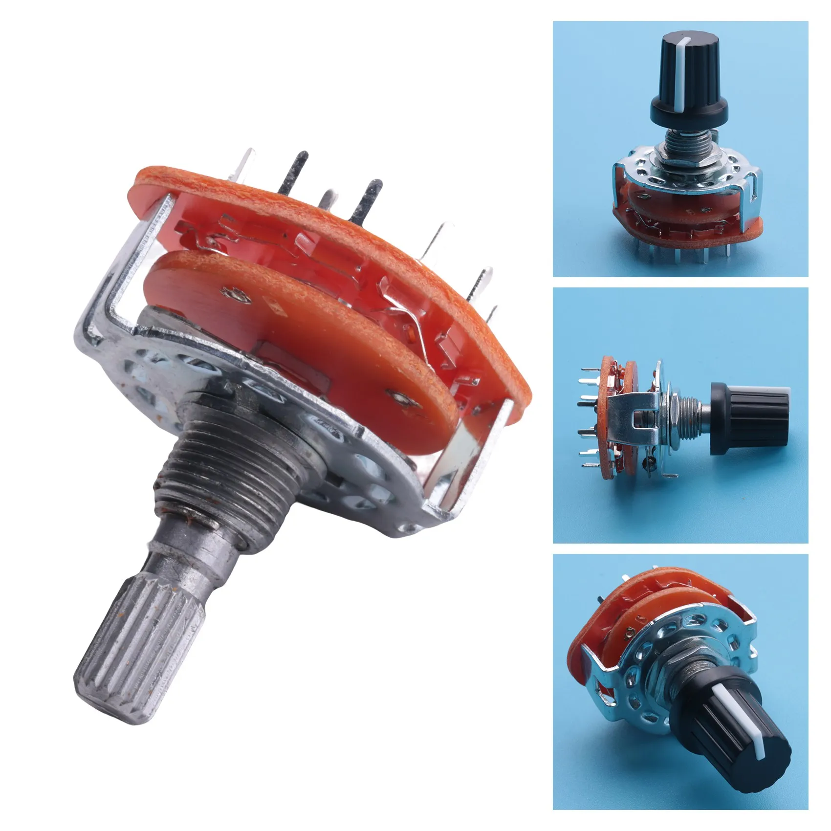 อิเล็กทรอนิกส์เครื่อง 4P3T 4 เสา 3 ตําแหน่ง 2 Deck 16 Pin Rotary Switch HOT