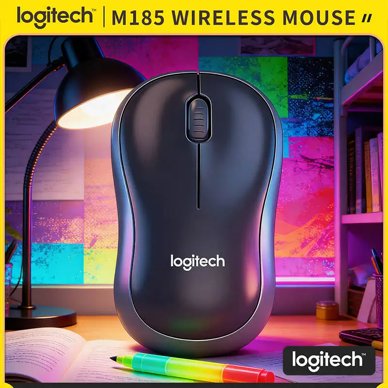 

Logitech M185 Mouse with Smooth Scrolling 3 Buttons Design 1000 DPI 2.4GHz 10m Range 12-Month Battery Life Office Tool