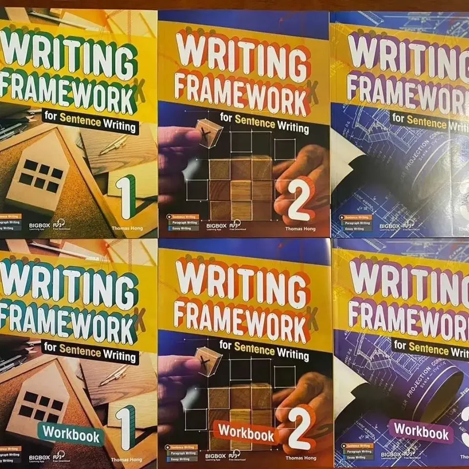 

6 English textbooks Writing Framework for Sentence Writing 1-3 stage children's English learning books