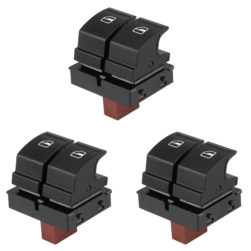 3X Electric Power Window Switch Button 1Z0959858 Fit For Skoda Fabia 2 Octavia 1Z Roomster