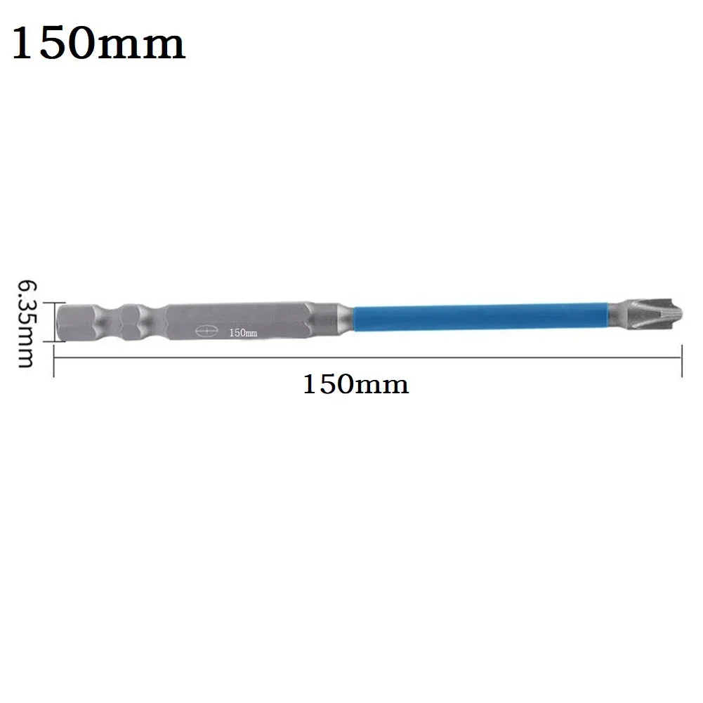 Broca de destornillador magnético de alta calidad, cabeza de lote especial ranurada plateada, 110mm, 65mm, Cruz FPH2 verde