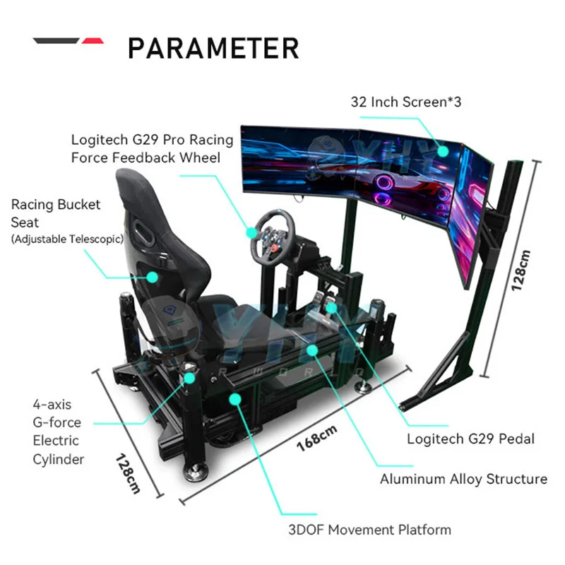 Professional-grade Racing Simulator Cockpit Rig 3 Dof Motion F1 Driving Simulator Complete Set Anum Profile Sim Racing Rig